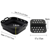Air Fryer Rack für Ninja Dual 3 Stück Layered Edelstahl Grillrost Rechteck Hot Airfryer Korb Tablett Zubehör