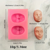 1 Stück, 3D-Gesichtsform Silikon form-kreative DIY Backform, perfekt für Kuchen dekoration, Eiswürfel und Polymer Clay Handwerk