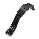 18/20/22 mm Steel Shark Mesh für Omega 007 Seahorse Luxus-Milanese-Bandgewebe, solides Doppelschnallenarmband, Herrenuhr-Zubehör