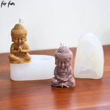 Für Spaß 3D Buddha Silikon Kerze Form Kirche Buddha Weihrauch Kerze Gips Dekoration Form DIY Kirche Kerze Wohnkultur