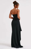 Giyu Sexy Club Abend Party Kleider Frauen 2025, Sommer Slash Neck Backless Rüschen Split Maxi Langes Kleid Elegante Bodycon Robe