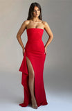 Mozision träger lose rücken freie High Split Maxi kleid Frauen Mode schulter frei ärmellose Bodycon Club Party langes Kleid elegant