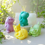 Nette Bär Kätzchen Kaninchen Silikon Kerze Form DIY Cartoon Tier Aroma Gips Ornament Form Seife Kerze Machen Liefert