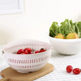 Kitchen Silicone Double Drain Basket Bowl Washing Storage Basket Strainers Bowl Drainer Vegetable Cleaning Colander Kitchen Tool