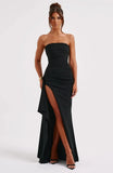 Mozision träger lose rücken freie High Split Maxi kleid Frauen Mode schulter frei ärmellose Bodycon Club Party langes Kleid elegant