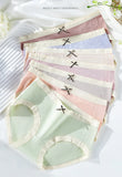 7Pcs frauen Höschen Baumwolle Unterwäsche Nette Bogen Mädchen Briefs Solide Panty Atmungsaktive Unterhose Sexy Low Taille Weibliche Dessous