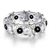 Fashion Cubic Zirconia Delicate Women Weight Loss Ring Couple Health Care Jewelry Cross Geometric CZ Dancing Party Wedding Rings