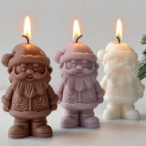 3D Santa Claus Silikon Kerze Form Handgemachte Aroma Kerze Machen Liefert Weihnachten Dekoration Geschenke Handwerk Gips Harz Formen