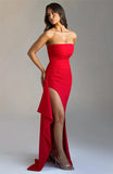 Mozision träger lose rücken freie High Split Maxi kleid Frauen Mode schulter frei ärmellose Bodycon Club Party langes Kleid elegant