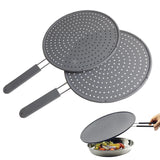 Silikon-Küchenspritzschutz mit Griff, hitzebeständiger Öl-Spritzschutz, Abflussbrett-Abdeckung, Deckel für die Küche, Bratpfanne