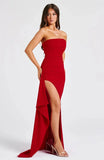 Mozision träger lose rücken freie High Split Maxi kleid Frauen Mode schulter frei ärmellose Bodycon Club Party langes Kleid elegant