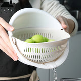 Kitchen Silicone Double Drain Basket Bowl Washing Storage Basket Strainers Bowl Drainer Vegetable Cleaning Colander Kitchen Tool