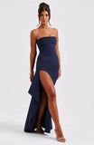 Mozision träger lose rücken freie High Split Maxi kleid Frauen Mode schulter frei ärmellose Bodycon Club Party langes Kleid elegant