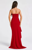 Mozision träger lose rücken freie High Split Maxi kleid Frauen Mode schulter frei ärmellose Bodycon Club Party langes Kleid elegant