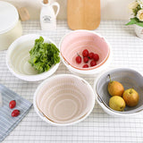 Kitchen Silicone Double Drain Basket Bowl Washing Storage Basket Strainers Bowl Drainer Vegetable Cleaning Colander Kitchen Tool