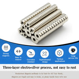 Superstarker runder Magnet mit Löchern, Neodym-Magnet NdfeB N35, starker Permanentmagnet imanes Kühlschrankmagnet, 12 x 3–4 mm