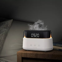 2023 Elegant Alarm Clock Oil Diffuser Innovative Simulation Flame Humidifier With Timer Function Flame Night Light