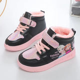 Cartoon Frozen 2 Princess Elsa Women'S Sneakers Versatile Warm Plush Board Shoes Student Leisure Shoes Winter New