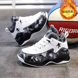 Winter Children'S Plush Basketball Shoes Outdoor Warm Casual Sneaker Boys Fashion Trendy Shoes Youth anti Slip Running Shoes