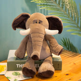 25Cm Stuffed Lifelike Lion Tiger Elephant Monkey Leopard Giraffe Raccoon Doll Simulation Forest Animals Plush Toys for Kids Gift