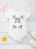 Baby Girls Boys Casual "Come One Daddy You Can Do This" Letter Print Newborn Cute Short Sleeve Onesie Clothes
