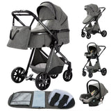 3 in 1 Baby Stroller Easy Folding Multifunctional Stroller Travel Portable Baby Carriage Safety Seat EU Standard Free Shipping