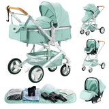 Baby Stroller 3 in 1 Easy Folding Multifunctional Stroller Travel Portable Baby Carriage Safety Seat EU Standard Free Shipping