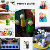 50Pcs Unfinished Wooden Peg Doll for DIY Painting Natural Wood Peg People in 4 Sizes Wooden Doll for Kids Arts and Crafts