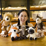 25Cm Stuffed Lifelike Lion Tiger Elephant Monkey Leopard Giraffe Raccoon Doll Simulation Forest Animals Plush Toys for Kids Gift