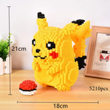 5210Pcs Anime Pokemon Pikachu Diamond Micro Building Blocks Games Model Mini Bricks Figure Difficult Decompression Toys Gift