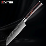 Kitchen Knife Set 1-9Pcs,7Cr17Mov Stainless Steel Sharp Chef Knife Santoku Knife Fruit Knife Ergonomic Pakkawood Handle