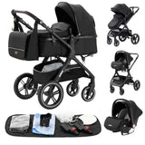 Baby Stroller 3 in 1 Easy Folding Multifunctional Stroller Travel Portable Baby Carriage Safety Seat EU Standard Free Shipping