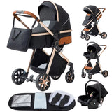 3 in 1 Baby Stroller Easy Folding Multifunctional Stroller Travel Portable Baby Carriage Safety Seat EU Standard Free Shipping