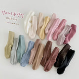 5Pairs/Lot Solid Kids Socks Casual Baby Girls Boys Soft Breathable Cotton Stripe Autumn Toddler Knitted Children Socks for 1-8Y