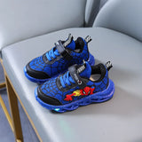 Disney LED Casual Sneakers Red Black for Spring Boys Spiderman Mesh Outdoor Shoes Children Lighted Non-Slip Shoes Size 21-30