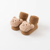 New Cute Cartoon Bear Baby Socks for Boys Girls Winter Soft Cotton anti Slip Solid Newborn Toddler Sock Kids Thicken Socken