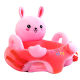 Baby Sofa Chair Support Seat Cover Baby Plush Chair Cartoon Learning Sit Plush Chair Toddler Nest Puff Washable with Rod No Fill