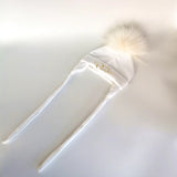 Newborn Baby Hat for Boys Girls with Letter Princess Prince Ear Warmmer Earflap Rope Winter Cotton Beanie Pom Pom Bobble Hat