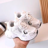 Kids Casual Sports Shoes with Thick Soles Boys Girls Fashion Versatile Sneakers 2024 New Children Mesh Breathable Running Shoes