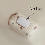 Ins Car Tissue Box Hanging Cartoon Embroidery Bear Car Seat Back Tissue Hanging Bags Baby Stroller Wet Tissue Diaper Storage