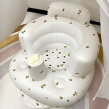 Baby Inflatable Sofa Children Puff Portable Bath Chairs PVC Multifunctional Seat Practice Sitting Bath Stool