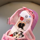 Disney Mickey Minnie LED Light Casual Sandals Girls Sneakers Princess Outdoor Shoes Children'S Luminous Glow Baby Kids Sandals