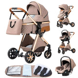 Baby Stroller 3 In1,Four Wheel Stroller,2 in 1 Baby Car,Lightweight Strollers,Mutifunction Strollers,Baby Carriage,Poussette