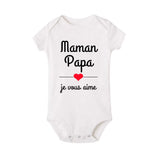 Mom Dad I Love You Baby Bodysuits Mothers Day Infant Outfit Fathers Day New Born Boys Girls Clothes Mothers Day Fathers Day Gift