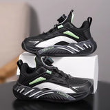 Luxury Boy Sneaker Black School Children Shoes Autumn Leather Breathable Youth Kids Running Sports Shoes for Boy 4 to 12 Years