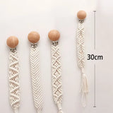 Vintage Simple Crochet Pacifier Clip Baby Cotton Tassel Pacifier Chain for Newborn Teething Soother Chew Dummy Clips Hand Made