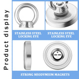 Super Strong Neodymium Fishing Magnet Hooks N52 Heavy Duty Magnet with Countersunk Hole Eyebolt 16-42Mm Salvage Searcher Magnets