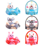 Baby Sofa Chair Support Seat Cover Baby Plush Chair Cartoon Learning Sit Plush Chair Toddler Nest Puff Washable with Rod No Fill