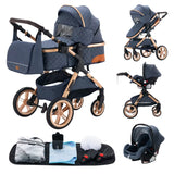 3 in 1 Baby Stroller Easy Folding Multifunctional Stroller Travel Portable Baby Carriage Safety Seat EU Standard Free Shipping