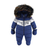 2024 Russian Winter Jumpsuit for Kids plus Velvet Warm Newborn Baby Romper 0-2 Years Infant Boy Winter Overalls Baby Snowsuit